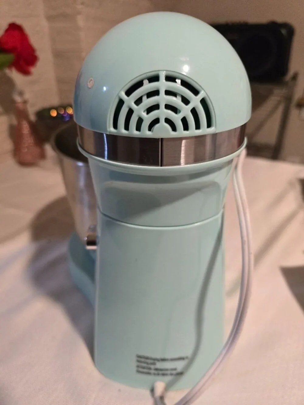 Nostalgia Aqua Blue Stand Mixer With Stainless Steel Bowl & Attachments 6-Speed